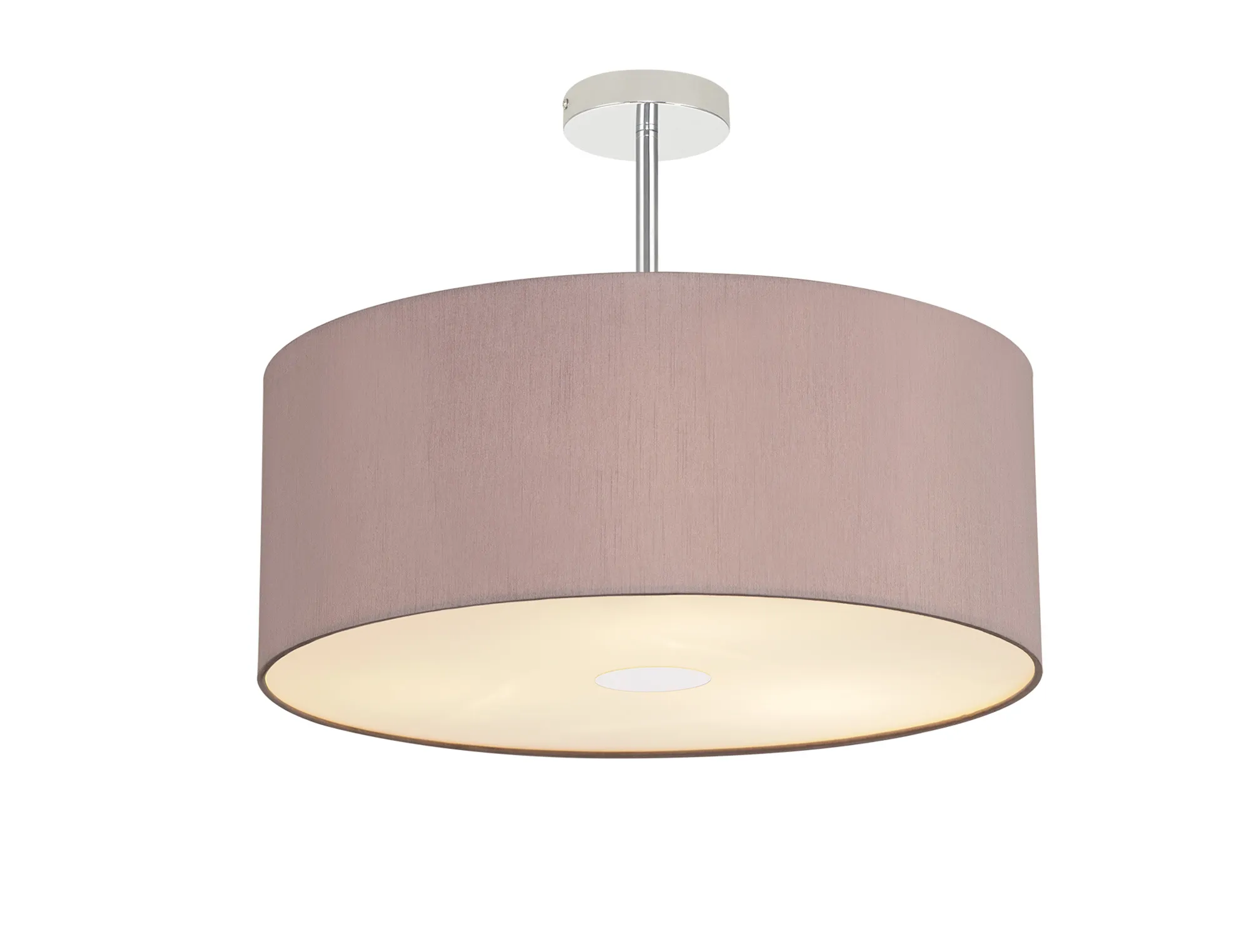 Baymont 50cm Semi Flush 3 Light Polished Chrome, Taupe/Halo Gold, Frosted Diffuser